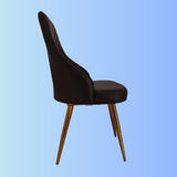 Zidle Helium Accent Dining Visitor Chair for Living Room| Bedroom | Restaurant | Made in Hard Press ply Velvet Back & Seat | Powder Coated Metal Taper Legs | Fully Assembled (Elite Black)