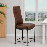 Zidle Bloom Dining Chair for Living Room | Kitchen | Bedroom | Restaurant | Leatheretee Back and Seat Powder Coated Metal Legs Extra Welded Support| 2 Years Warranty