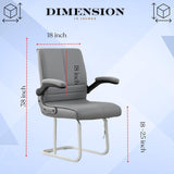 NEWTURN Maxson Mid Back Office Visitor Chair, Adjustable Flip-Up Handles, Synthetic Rexine, Ergonomic Reception Chair, 1 Year Warranty