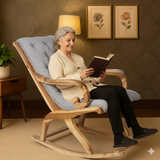 Zidle Stellar Wooden Rocking Chair Assembled | Indoor Slat Back Design | Curved |pre Assembled with 1 years Parts Replacement warranty