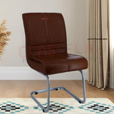 NEWTURN® Thanos No-Handles (Pre-Assembled) Office Visitor Chair| Fixed Stand Chair| Computer Chair| Study Chair| Desk Chair| Work from Home| Teak Wood Workstation Chair with 2 Years Warranty (Brown)