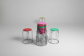 NEWTURN® Fiber F Stools kitchen breakfast Metal Stand visitor clients Compact
