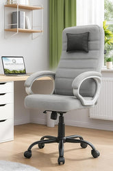 NEWTURN Executive Revolving Chair - High Back, Pre-Assembled, Adjustable Height, Heavy Duty Metal Stand, Premium Mesh Fabric with Head Pillow & 1 Year Warranty