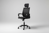 NEWTURN Boom Pre Assembled Mesh Revolving Medium Back Adjustable Height Chair with Spacious Comfortable Seat for Office and Home (1 Years Warranty) (FuulHB_BLK)
