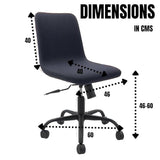 Zidle Polaris Study Desk Chair, Height Adjustable Stool, 360? Swivel, Faux Leatherette, Without Armrest, Chrome Base with Wheels| Kids and Adults (Black t)