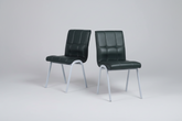 Zidle Glance Visitor Dining Accent Chair for Home| Living| Dining Room| Leatherette Faux Leather with Cushion seat Back | Silver Coated mild Steel Frame