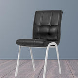 Zidle Glance Visitor Dining Accent Chair for Home| Living| Dining Room| Leatherette Faux Leather with Cushion seat Back | Silver Coated mild Steel Frame