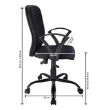 NEWTURN® Zebra Mid Back Cushion Ergonomic Office Executive Rolling Chair (Easy Assembly) with Heavy Duty Metal Stand with 2 Yrs Parts Replacement Warranty(Seat pushback Mechanism) (Black)