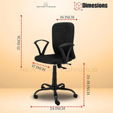 NEWTURN® Zebra Mid Back Cushion Ergonomic Office Executive Rolling Chair (Easy Assembly) with Heavy Duty Metal Stand with 2 Yrs Parts Replacement Warranty(Seat pushback Mechanism) (Black)