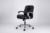 NEWTURN Creta Low Back (PRE-Assembled) with Heavy Duty Metal Stand Ergonomic Premium Leather Revolving Office Chair with 2 Years Warranty(TILT pushback Mechanism)