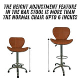 Zidle Cadbury Modern Bar Stools, Leather, Chrome Base with Wheels| Home| Cafe| Counter | Kitchen| Shop| Cash Counter (Apple Rust 1)