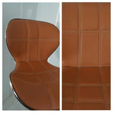 Zidle Cadbury Modern Bar Stools, Leather, Chrome Base with Wheels| Home| Cafe| Counter | Kitchen| Shop| Cash Counter (Apple Rust 1)