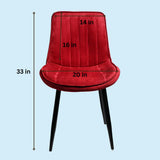 Zidle Helium Accent Dining Visitor Chair for Living Room| Bedroom | Restaurant | Made in Hard Press ply Velvet Back & Seat | Powder Coated Metal Taper Legs | 1 Step Assembly (Pink Velvet Set of 2)