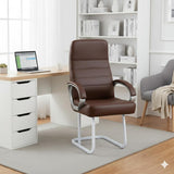 Rolex High Back Visitor Office Chair with Double Support Legs & Cushion Padded Handles, 150 kg Weight Capacity, Tiles Scratch Proof Plastic Bushes, 1...
