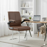 NEWTURN Maxson Mid Back Office Visitor Chair, Adjustable Flip-Up Handles, Synthetic Rexine, Ergonomic Reception Chair, 1 Year Warranty