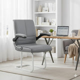 NEWTURN Maxson Mid Back Office Visitor Chair, Adjustable Flip-Up Handles, Synthetic Rexine, Ergonomic Reception Chair, 1 Year Warranty