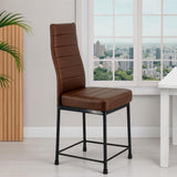 Zidle Bloom Dining Chair  for Living Room | Kitchen | Bedroom | Restaurant | Leatheretee Back and Seat Powder Coated Metal Legs Extra Welded Support| 2 Years Warranty