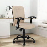 NEWTURN Rainbow Premium Velvet Mid Back Cushion Fixed Fiber Handle revolving Office Ergonomic Chair with Height Adjustment,Work from Home Chair| 1 Years Warranty | Pushback Mechanism (Velvet Black)