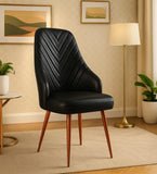 Zidle Helium Accent Dining Visitor Chair for Living Room| Bedroom | Restaurant | Made in Hard Press ply Velvet Back & Seat | Powder Coated Metal Taper Legs | Fully Assembled (Elite Black)