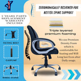 NEWTURN Maxon Mid-Back (Pre-Assembled) Premium Leatherette Work from Home/Office/Desk/Computer/Study Chair with Heavy Metal Base, Adjustable Height Chair with 2 Yrs Parts replc. Wrty