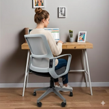 NEWTURN Elanzo Mesh Office Chair Mid Back Mesh Ergonomic Home and Office Desk|pre Assembled with 1 years Parts Replacement warranty
