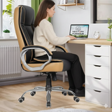 NEWTURN Creta Premium Faux Leather High Back Boss revolving chait for Work/Office|pre Assembled with 1 years Parts Replacement warranty