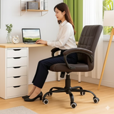 NEWTURN Funk Leatherette Executive Chair: Brown, Medium Back, Ergonomic, Adjustable Chair
