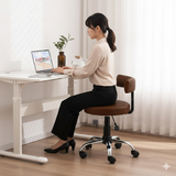 NEWTURN® Ketto Chrome Metal Stand Rolling Compact Chair Lift Swivel Stools Currency|pre Assembled with 1 years Parts Replacement warranty