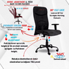 NEWTURN® Titan Premium Velvet High Back Cushion Adjustable Handle & Height Office |pre Assembled with 1 years Parts Replacement warranty
