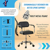NEWTURN Swift Study & Work from Home Office Chair with Fully Metal Frame, Fixed Handles & Up/Down Heigh adjustments, 1 Years Parts Replacement Warranty Best for Shops, Library, WFH