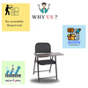 NEWTURN FURNIHUB Metal A1 Folding Desk Chair with Writing Pad for School, College