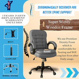 NEWTURN Gamma Mid Back Office Chair, Grey Leatherette Ergonomic Design with Height Adjustment, Metal Chrome Base, 360° Swivel for Study and Work from Home & 1 yrs Parts Replc. Warranty