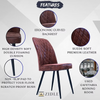 Currency Set Of 2 Velvet Metal Dining Chair|pre Assembled |pre Assembled with 1 years Parts Replacement warranty