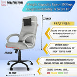 NEWTURN Executive Revolving Chair - High Back, Pre-Assembled, Adjustable Height, Heavy Duty Metal Stand, Premium Mesh Fabric with Head Pillow & 1 Year Warranty