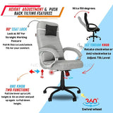 NEWTURN Executive Revolving Chair - High Back, Pre-Assembled, Adjustable Height, Heavy Duty Metal Stand, Premium Mesh Fabric with Head Pillow & 1 Year Warranty
