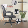 NEWTURN Funk Leatherette Executive Chair: Brown, Medium Back, Ergonomic, Adjustable Chair