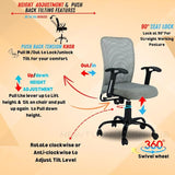 NEWTURN? Sigma (DIY) Office Revolving Mesh Chair with Ergonomic Computer Chair Study Workstation Office &Home with 1 Years Warranty (Sigma_MB_Grey_mesh_Grey_Mesh_Seat)