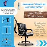 NEWTURN Alpha Mid Back Office Chair, Black Leatherette Ergonomic Design with Height Adjustment, Metal Chrome Base, 360° Swivel for Study and Work from Home & 1 yrs Parts Replc. Warranty