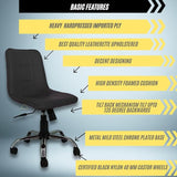 Zidle Polaris Study Desk Chair, Height Adjustable Stool, 360? Swivel, Faux Leatherette, Without Armrest, Chrome Base with Wheels| Kids and Adults (Black t)
