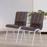 Zidle Glance Visitor Dining Accent Chair for Home| Living| Dining Room| Leatherette Faux Leather with Cushion seat Back | Silver Coated mild Steel Frame