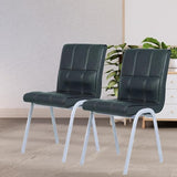 Zidle Glance Visitor Dining Accent Chair for Home| Living| Dining Room| Leatherette Faux Leather with Cushion seat Back | Silver Coated mild Steel Frame