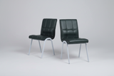 Zidle Glance Visitor Dining Accent Chair for Home| Living| Dining Room| Leatherette Faux Leather with Cushion seat Back | Silver Coated mild Steel Frame