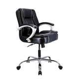 NEWTURN Creta Low Back (PRE-Assembled) with Heavy Duty Metal Stand Ergonomic Premium Leather Revolving Office Chair with 2 Years Warranty(TILT pushback Mechanism)