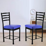 Zidle Asphalt pre Assembled Set of 2 Dining Visitor Extra Support Leatherette seat Cushion Chair for Living Room| Home | Restaurant |Powder Coated Metal Legs (2, Brown, Black Coated Frame)